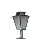 Poste de Jardim P1 Colonial Quadrado 50cm em Aço Prata Velha