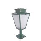 Poste de Jardim P1 Colonial Quadrado 50cm em Aço Verde