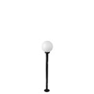 Poste de Jardim p10/b15 de 1,30m com Globo de VIdro Leitoso 15x30 Preto