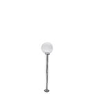 Poste de Jardim p10/b15 de 1,30m com Globo de Vidro Transparente 15x28 Prata Velha