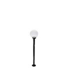 Poste de Jardim p10/b15 de 1,30m com Globo de Vidro Transparente 15x30 Preto