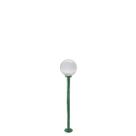 Poste de Jardim p10/b15 de 1,30m com Globo de Vidro Transparente 15x30 Verde