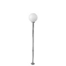 Poste de Jardim p10/b15 de 1,85m com Globo de VIdro Leitoso 15x28 Prata Velha