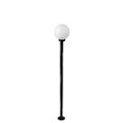 Poste de Jardim p10/b15 de 1,85m com Globo de VIdro Leitoso 15x28 Preto