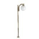 Poste de Jardim P23/1 com Globo de Vidro Leitoso 15x28 2,16m em Aço Fosfatizado Ouro velho