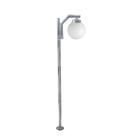 Poste de Jardim P23/1 com Globo de Vidro Leitoso 15x28 2,16m em Aço Fosfatizado Prata Velha Poste de Jardim P23/1 com Globo de Vidro Leitoso 15x28 2,16m em Aço Fosfatizado Prata Velha