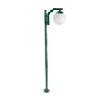Poste de Jardim P23/1 com Globo de Vidro Leitoso 15x28 2,16m em Aço Fosfatizado Verde Poste de Jardim P23/1 com Globo de Vidro Leitoso 15x28 2,16m em Aço Fosfatizado Verde