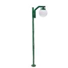 Poste de Jardim P23/1 com Globo de Vidro Transparente 15x28 2,16m em Aço Fosfatizado Verde