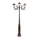 Poste de Jardim Paris 03 Luminárias Genebra Alumínio 314cm