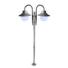 Poste de Jardim Saturno P28/2 com Globos de Polietileno 10x20 Prata Velha