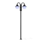 Poste de Jardim Saturno P28/2 com Globos de Polietileno 10x20 Preto