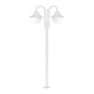 Poste de Jardim Saturno P28/2 com Globos de Vidro Leitoso 10x20 Branco