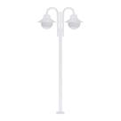 Poste de Jardim Saturno P28/2 com Globos de Vidro Transparente 10x20 Branco