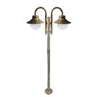 Poste de Jardim Saturno P28/2 com Globos de Vidro Transparente 10x20 Ouro Velho