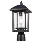 Poste de lâmpada solar Rosient SR012-P preto impermeável