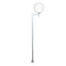 Poste E Luminária Glob Braço Reto Branco 300cm Poste E Luminária Glob Braço Reto Branco 300cm