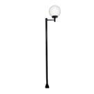 Poste e Luminária Globo P Braço Reto Jardim Preto 200cm