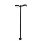 Poste Jardim Duplo LED Externo Alumínio Luz Quente 3000K
