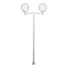 Poste Luminária Dupla Globo G Braço Reto Branco 300cm