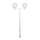 Poste Luminária Dupla Globo L084POM Braço Reto 300cm Branco Ouro Minas Poste Luminária Dupla Globo L084POM Braço Reto 300cm Branco Ouro Minas