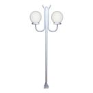 Poste Luminária Glob Duplo Braço Cima Branco 300cm Poste Luminária Glob Duplo Braço Cima Branco 300cm