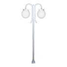Poste Luminária Glob Duplo Braço Cima Branco 300cm Poste Luminária Glob Duplo Braço Cima Branco 300cm