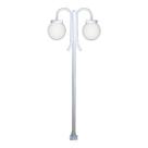 Poste Luminária Globo G Duplo Braço Curvo Baixo Branco 200cm