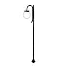 Poste Luminária Globo P Braço Curvo Baixo Jardim Preto 200cm