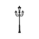Poste Para Jardim Colonial Sinha Alumínio Preto 3E27 2.2m 15001/3