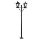 Poste para Jardim Preto Alumínio 1,61m Bivolt 2 Lâmpadas E27 Grega Colonial