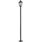 Poste Preto de Jardim 1,71m Luminária Retrô Externo Alumínio Grego Dital Colonial