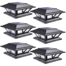 Poste solar SideInlar, pacote com 6 LEDs brancos quentes/frios Poste solar SideInlar, pacote com 6 LEDs brancos quentes/frios