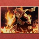 Pôster Anime Fairy Tail Natsu Dragneel Fire Magic 42x30cm