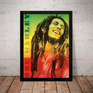 Poster Com Moldura Bob Marley Rasta Arte Quadro 44x32cm