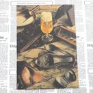 Pôster com pintura de cerveja vintage, decoração retrô Kraft Bar, 30x42cm