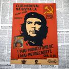 Pôster com pintura de Che Guevara, vermelho retrô, 30x42cm, papel