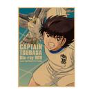 Pôster com pintura em papel kraft retrô Captain Tsubasa 30x42cm