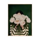 Pôster De Arte Abstrata De Mulher Com Flores, Impressões De Parede Minimalistas Japandi Femininas