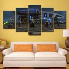 Pôster de arte de parede em tela de 5 painéis Lights Sabers Anime 25x38cm