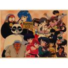 Pôster de arte de parede retrô Ranma 1/2 Anime 29.7x42cm
