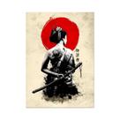 Pôster De Arte Em Tela De Samurai Japonês Estético Para Decoração De Sala De Estar E Quarto