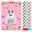 Pôster de jogos de festa Hxezoc Pin The Hat on the Cat para crianças