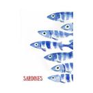 Pôster De Lona Com Sardinha Azul, Estilo Mediterrâneo, Impressões Artísticas De Parede Para Sala De