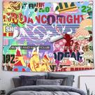 Pôster de música retrô de tapeçaria com design boho colorido 100x150cm