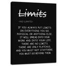 Pôster em tela WYJDFART com citações inspiradoras 'No Limits' 45x60cm