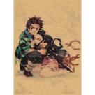 Pôster Kimetsu no Yaiba Demons Slayers Retro Anime 30x42cm