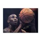 Pôster Kobe Bryant Retro Basketball autografado com arte 51,5x36cm