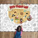 Pôster para colorir Naozinebi Pirate Treasure Hunt Kids 80x110cm Pôster para colorir Naozinebi Pirate Treasure Hunt Kids 80x110cm