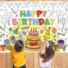 Pôster para colorir Nicime Feliz Aniversário 110x80cm com foto