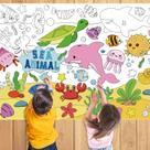 Pôster para colorir Nicime Sea Animal 110x80cm com foto infantil